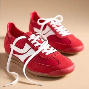 NIB Jeffrey Campbell Red and White Track-Star Sneakers SZ 11